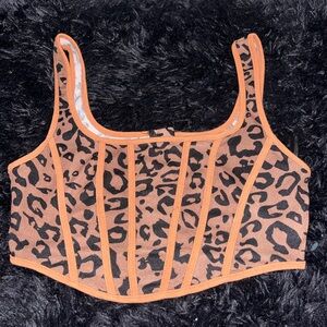 SHEIN Animal Print Top with Black and Brown Accents